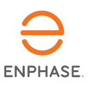 An orange and black logo for enphase.