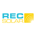 A blue and yellow logo for rec solar.