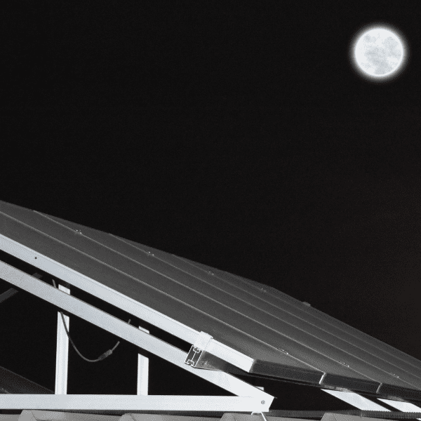 A solar panel on the roof of a building.