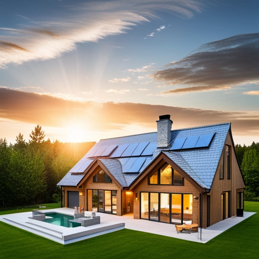 A house with solar panels on the roof.